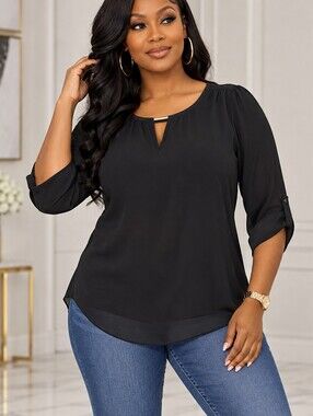 exuse me miss - Elegant Black Women's Top